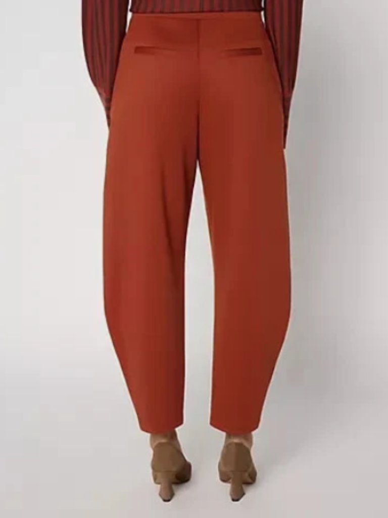 Carla Rockmore Collection Barrel Leg Ponte Pants-Brown Leopar-Petite Xxs-A731300 — image 2 of 2
